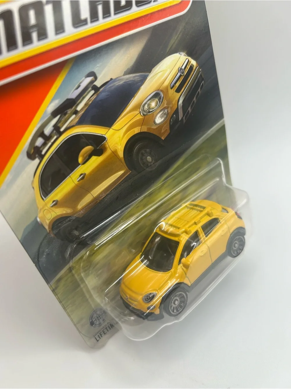 Matchbox 2016 Fiat 500X cars in Yellow & Blue
